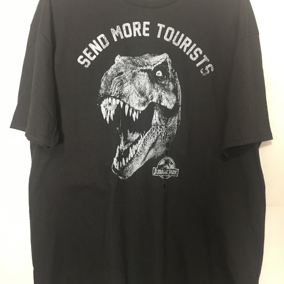 Jurassic Park Dinosaur Graphic Men’s Black Tee NWT - Picture 2 of 9